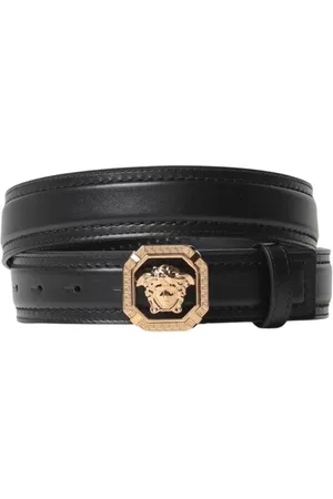 VERSACE Homme, Accessoires, Noir, Taille: 110 CM Ceinture en Cuir Iconique pour Homme