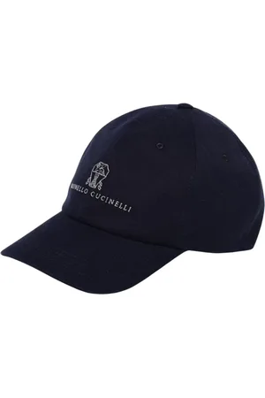 Brunello Cucinelli Homme, Accessoires, Bleu, Taille: L Casquette de baseball à logo brodé