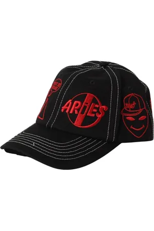 ARIES Homme, Accessoires, Noir, Taille: ONE Size Casquette de baseball brodée en noir