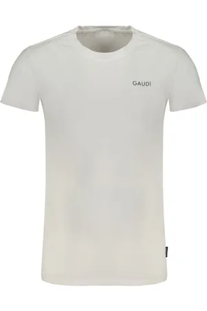 Gaudi Homme, Tops, Blanc, Taille: XL T-shirt en Coton Blanc avec Logo Imprimé