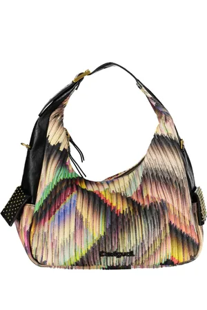 Desigual Femme, Sacs, Multicolore, Taille: ONE Size Sac à Bandoulière Noir avec Sangle Réglable