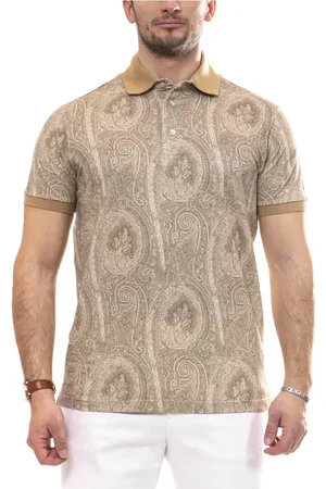Etro Homme, Tops, Multicolore, Taille: L Roma Print Polo Beige