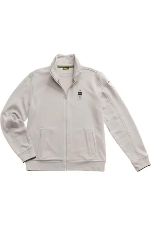 Blauer Homme, Vestes, Gris, Taille: L Ville Gris Coton Pull à Glissière