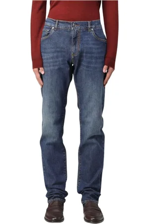 Etro Homme, Jeans, Bleu, Taille: W30 Jean en Denim de Coton Stretch Bleu Marine