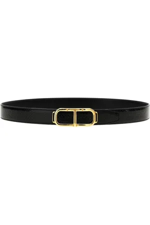 Tom Ford Homme, Accessoires, Noir, Taille: 100 CM Ceinture en cuir à double boucle