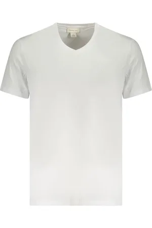 Calvin Klein Homme, Tops, Blanc, Taille: S T-shirt Homme en Coton Blanc Col V