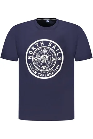 North Sails Homme, Tops, Bleu, Taille: M T-shirt bleu en coton pour hommes