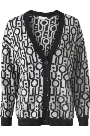 Liu Jo Femme, Pulls, Multicolore, Taille: 44 FR Cardigan Logo Ouvert