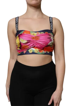 Dolce & Gabbana Femme, Tops, Multicolore, Taille: 36 FR Haut bustier court sans manches floral