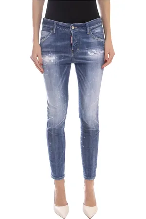 Dsquared2 Femme, Jeans, Bleu, Taille: 36 FR Pantalon 5 Poches Bleu Marine