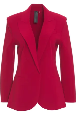 Norma Kamali Femme, Vestes, Rouge, Taille: 38 FR Blazer Rouge avec Revers Pointus