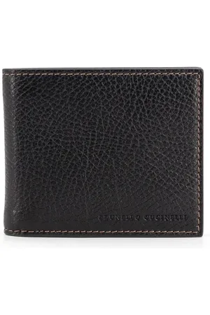Brunello Cucinelli Homme, Accessoires, Noir, Taille: ONE Size Portefeuille en cuir avec huit compartiments