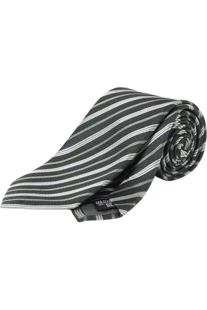 Emporio Armani Homme, Accessoires, Vert, Taille: ONE Size Cravate en Soie à Rayures Bordeaux