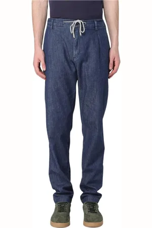 ELEVENTY Homme, Jeans, Bleu, Taille: W32 Jean Bleu à Cordon de Serrage Straight-Leg