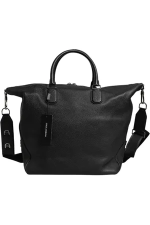 Dolce & Gabbana Homme, Sacs, Noir, Taille: ONE Size Sac de voyage en cuir noir avec logo