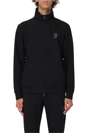 Paul & Shark Homme, Sweatshirts et sweats à capuche, Noir, Taille: M Veste de Survêtement Noire à Col Montant