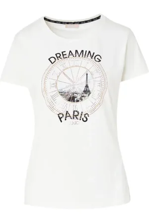 Liu Jo Femme, Tops, Blanc, Taille: 40 FR T-shirt à Manches Courtes avec Strass