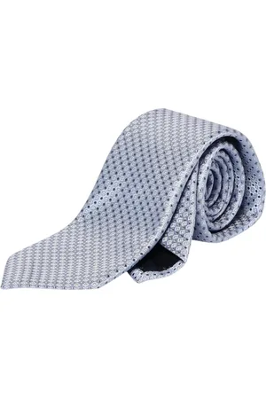 Emporio Armani Homme, Accessoires, Bleu, Taille: ONE Size Cravate Bleue à Motif Géométrique