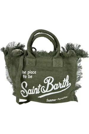 MC2 SAINT BARTH Femme, Sacs, Vert, Taille: ONE Size Sac en lin de style militaire Colette