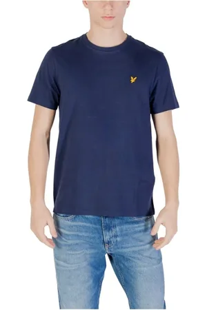 Lyle & Scott Homme, Tops, Bleu, Taille: L T-shirt en Coton Bleu