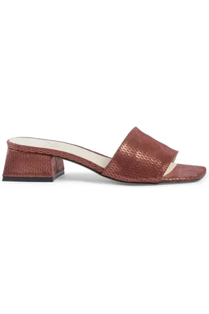 19V69 Italia Femme, Chaussures, Brun, Taille: 36 EU Mules à talon bloc en cuir marron