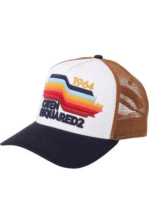 Dsquared2 Homme, Accessoires, Multicolore, Taille: ONE Size Casquette de Baseball à Rayures Rétro Bleue