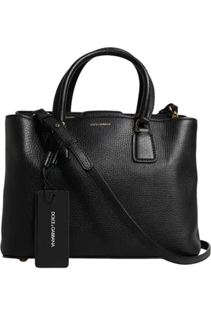 Dolce & Gabbana Femme, Sacs, Noir, Taille: ONE Size Sac à main en cuir de veau noir avec logo