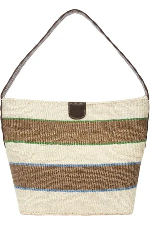 Max Mara Femme, Sacs, Multicolore, Taille: ONE Size Sac Seau Beige avec Détails en Cuir