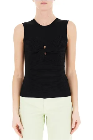Patrizia Pepe Femme, Tops, Noir, Taille: 40 FR Haut Noir Côtelé pour Femmes