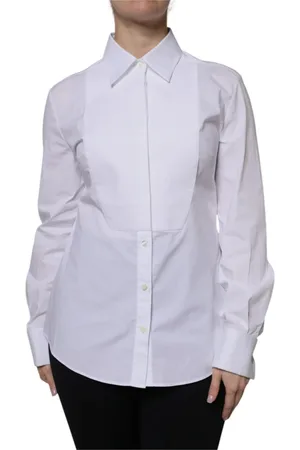 Dolce & Gabbana Femme, Blouses et Chemises, Blanc, Taille: 42 FR Chemise Blanche en Coton à Col