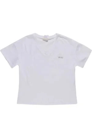 Liu Jo Femme, Tops, Blanc, Taille: 42 FR T-shirt en coton à col en V à la mode