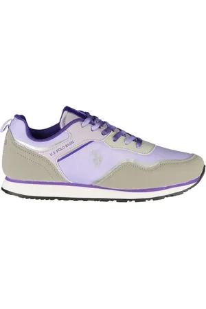 U.S. Polo Assn. Femme, Chaussures, Violet, Taille: 36 EU Baskets en dentelle violette avec logo imprimé