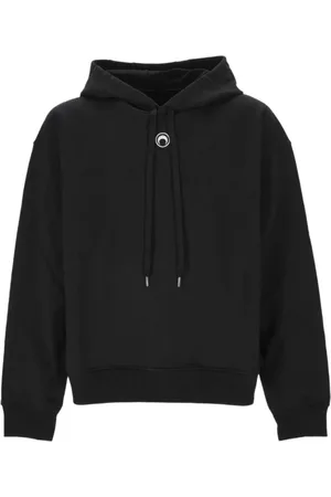 Marine Serre Femme, Sweatshirts et sweats à capuche, Noir, Taille: 38 FR Sweat à Capuche Noir avec Logo Lune