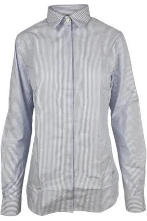 FAY Femme, Blouses et Chemises, Bleu, Taille: 40 FR Chemise Femme à Rayures Blanc Bleu