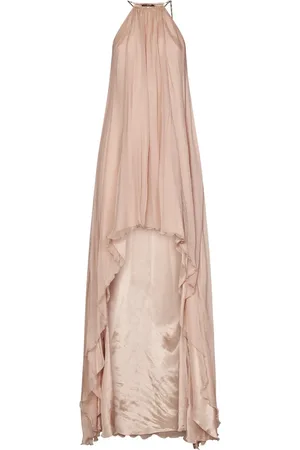 AMEN Femme, Robes, , Taille: 38 FR Robe Asymétrique en Mousseline de Soie Rose