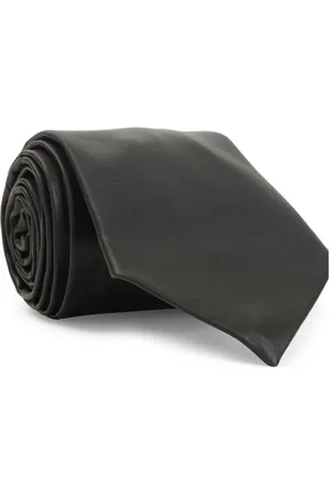 Bottega Veneta Homme, Accessoires, Noir, Taille: ONE Size Cravate en Cuir Fondant avec Coutures Tonales