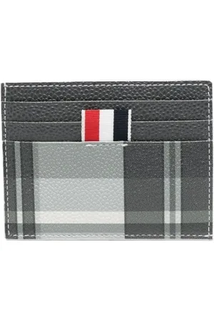 Thom Browne Homme, Accessoires, Multicolore, Taille: ONE Size Portefeuille à Motif à Carreaux Noir