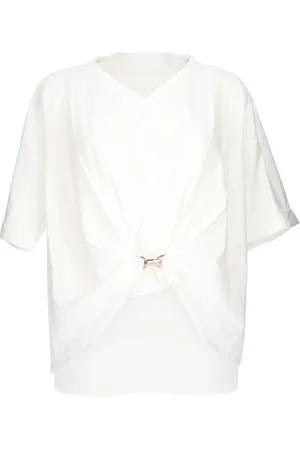 Liu Jo Femme, Tops, Blanc, Taille: 42 FR T-shirt blanc à col en V basique