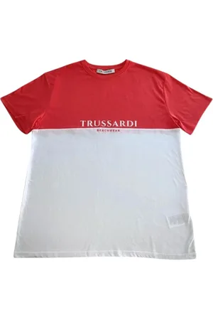 Trussardi Homme, Tops, Multicolore, Taille: 2XL T-shirt bicolore avec logo imprimé