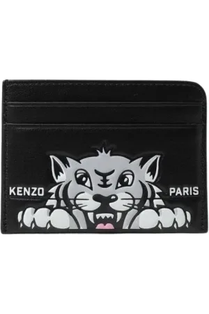 Kenzo Homme, Accessoires, Noir, Taille: ONE Size Porte-cartes en cuir portefeuille