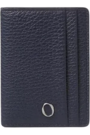 Orciani Homme, Accessoires, Bleu, Taille: ONE Size Porte-Cartes en Cuir Bleu Design Minimaliste