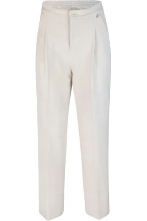 Liu Jo Femme, Pantalons, Blanc, Taille: 36 FR Pantalon classique blanc avec taille élastique
