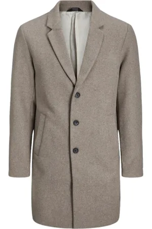 JACK & JONES Homme, Manteaux, Gris, Taille: M Manteau en laine avec col français