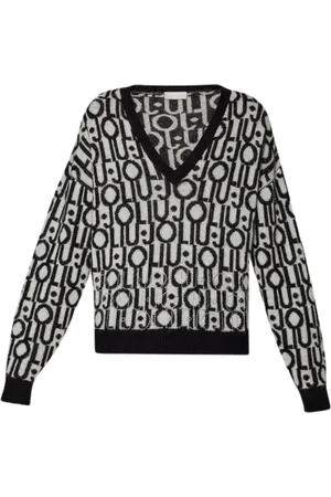 Liu Jo Femme, Pulls, Multicolore, Taille: 40 FR Sweat à capuche Logo Jacquard