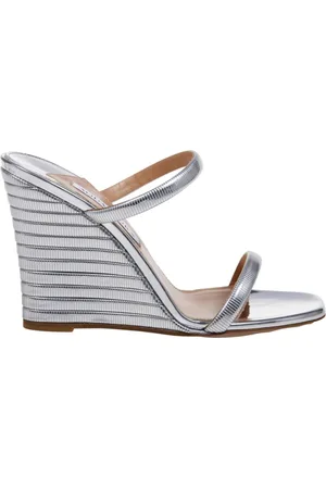 Aquazzura Femme, Chaussures, Gris, Taille: 40 EU Sandale Compensée à Chaîne