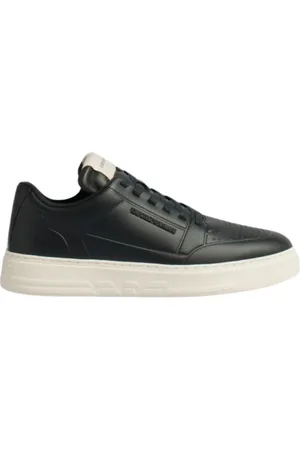 Emporio Armani Homme, Chaussures, Bleu, Taille: 42 EU Baskets bas en cuir bleu