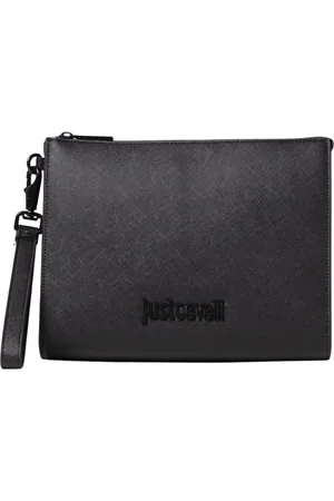 Roberto Cavalli Homme, Sacs, Noir, Taille: ONE Size Pochette Noire Fermeture Éclair