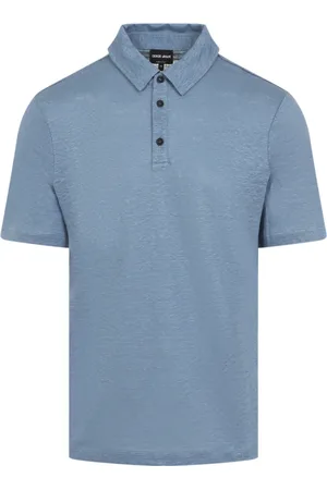 Giorgio Armani Homme, Tops, Bleu, Taille: S T-shirt en Lin Bleu