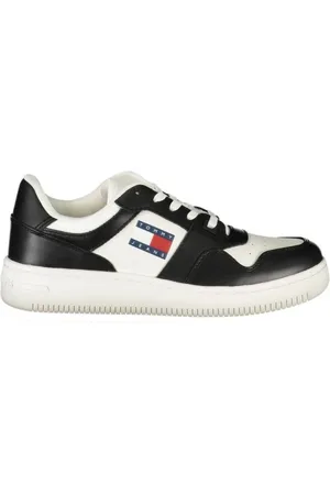 Tommy Hilfiger Femme, Chaussures, Noir, Taille: 41 EU Baskets en polyester blanc pour femmes