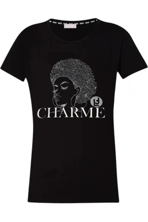 Liu Jo Femme, Tops, Noir, Taille: 40 FR T-shirt Basique Col Rond Graphique